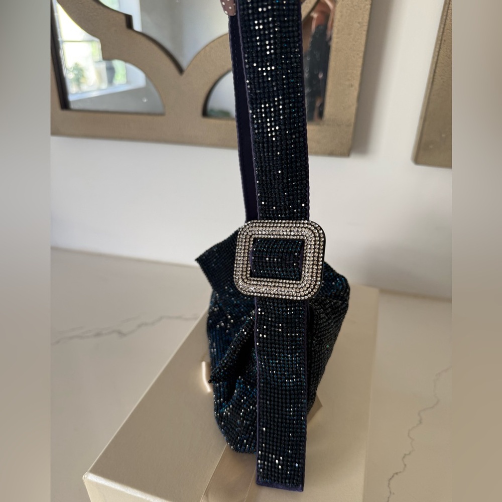 Benedetta Bruzziches le mignon Vitty mini beaded bag dark blue - Picture 4 of 13